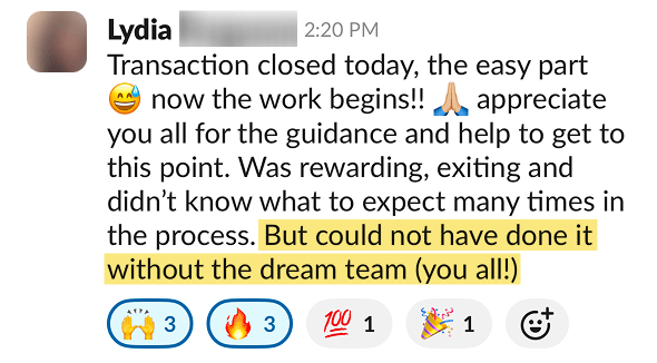 Lydia testimonial