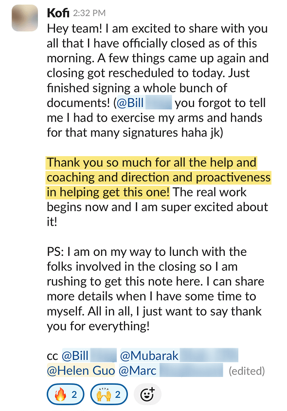 Kofi testimonial