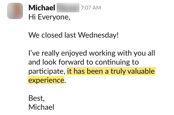 Michael testimonial