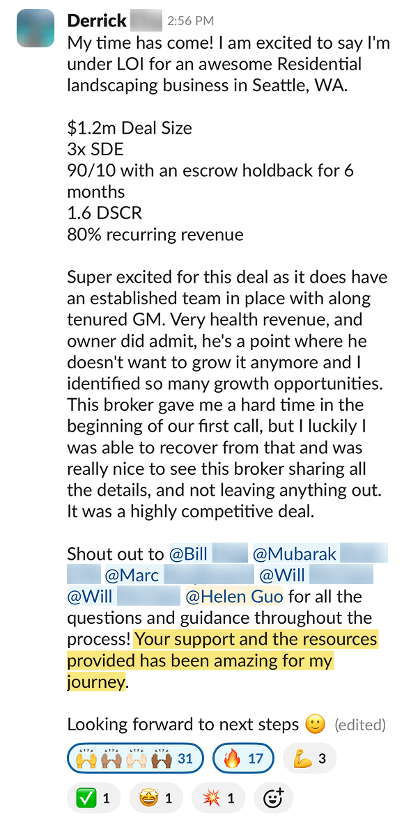 Derrick testimonial